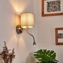 Hofstein Vure Wandleuchte Nickel-Matt, 1-flammig