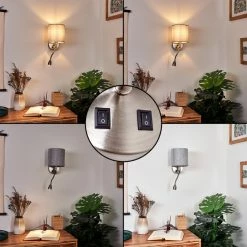 Hofstein Vure Wandleuchte Nickel-Matt, 1-flammig -Wandleuchten Verkaufsgeschäft vure wandleuchte h3388266 2