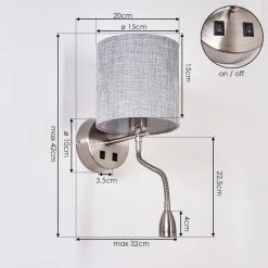 Hofstein Vure Wandleuchte Nickel-Matt, 1-flammig -Wandleuchten Verkaufsgeschäft vure wandleuchte h3388266 3