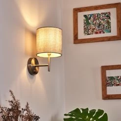 Hofstein Vure Wandleuchte Nickel-Matt, 1-flammig