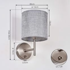 Hofstein Vure Wandleuchte Nickel-Matt, 1-flammig -Wandleuchten Verkaufsgeschäft vure wandleuchte h3388280 3