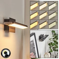 Hofstein Waltenheim Wandleuchte LED Nickel-Matt, Schwarz, 1-flammig