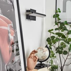 Hofstein Waltenheim Wandleuchte LED Nickel-Matt, Schwarz, 1-flammig -Wandleuchten Verkaufsgeschäft waltenheim wandleuchte h3654361 7