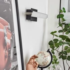 Hofstein Waltenheim Wandleuchte LED Nickel-Matt, Schwarz, 1-flammig -Wandleuchten Verkaufsgeschäft waltenheim wandleuchte h3654361 8