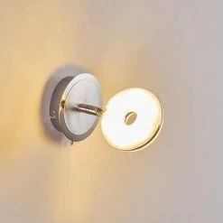 Hofstein Wandleuchte Donot LED Nickel-Matt, Chrom, 1-flammig -Wandleuchten Verkaufsgeschäft wandleuchte donot h3021293 do2 14