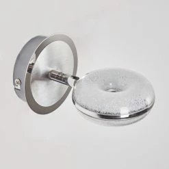 Hofstein Wandleuchte Donot LED Nickel-Matt, Chrom, 1-flammig -Wandleuchten Verkaufsgeschäft wandleuchte donot h3021293 do2 19