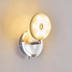 Hofstein Wandleuchte Donot LED Nickel-Matt, Chrom, 1-flammig -Wandleuchten Verkaufsgeschäft wandleuchte donot h3021293 do2 4