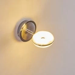 Hofstein Wandleuchte Donot LED Nickel-Matt, Chrom, 1-flammig -Wandleuchten Verkaufsgeschäft wandleuchte donot h3021293 do2 5