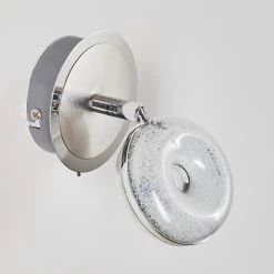 Hofstein Wandleuchte Donot LED Nickel-Matt, Chrom, 1-flammig -Wandleuchten Verkaufsgeschäft wandleuchte donot h3021293 do2 9