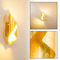 Hofstein Wandleuchte Ogarrio LED Gold, 2-flammig