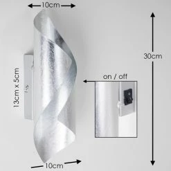 Hofstein Wandleuchte Ogarrio LED Silber, 2-flammig -Wandleuchten Verkaufsgeschäft wandleuchte ogarrio h3020234 2