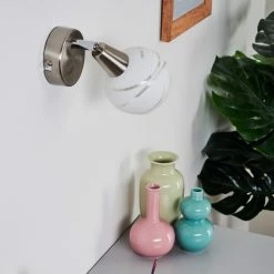 Hofstein Warga Wandleuchte LED Nickel-Matt, 1-flammig -Wandleuchten Verkaufsgeschäft warga wandleuchte h3395219 11