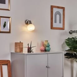 Hofstein Warga Wandleuchte LED Nickel-Matt, 1-flammig -Wandleuchten Verkaufsgeschäft warga wandleuchte h3395219 6