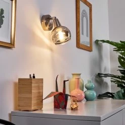 Hofstein Warga Wandleuchte LED Nickel-Matt, 1-flammig