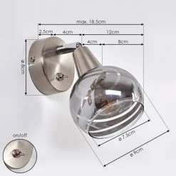 Hofstein Warga Wandleuchte LED Nickel-Matt, 1-flammig -Wandleuchten Verkaufsgeschäft warga wandleuchte h3395387 3