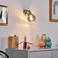 Hofstein Warga Wandleuchte LED Nickel-Matt, 1-flammig -Wandleuchten Verkaufsgeschäft warga wandleuchte h3395387 6
