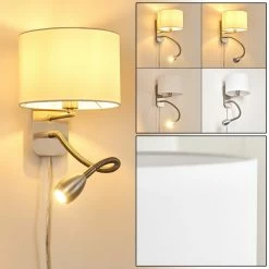 Hofstein Wiby Wandleuchte LED Nickel-Matt, 2-flammig