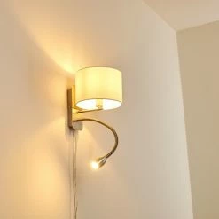 Hofstein Wiby Wandleuchte LED Nickel-Matt, 2-flammig -Wandleuchten Verkaufsgeschäft wiby wandleuchte h3295861 do1 11