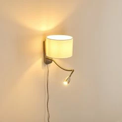 Hofstein Wiby Wandleuchte LED Nickel-Matt, 2-flammig -Wandleuchten Verkaufsgeschäft wiby wandleuchte h3295861 do1 14