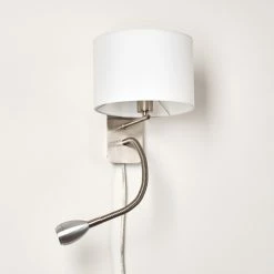 Hofstein Wiby Wandleuchte LED Nickel-Matt, 2-flammig -Wandleuchten Verkaufsgeschäft wiby wandleuchte h3295861 do1 15