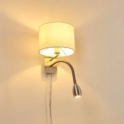 Hofstein Wiby Wandleuchte LED Nickel-Matt, 2-flammig -Wandleuchten Verkaufsgeschäft wiby wandleuchte h3295861 do1 17