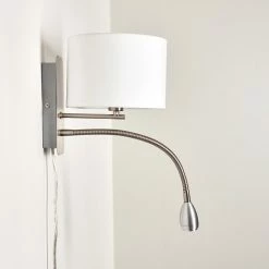 Hofstein Wiby Wandleuchte LED Nickel-Matt, 2-flammig -Wandleuchten Verkaufsgeschäft wiby wandleuchte h3295861 do1 18