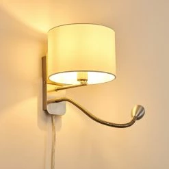 Hofstein Wiby Wandleuchte LED Nickel-Matt, 2-flammig -Wandleuchten Verkaufsgeschäft wiby wandleuchte h3295861 do1 2