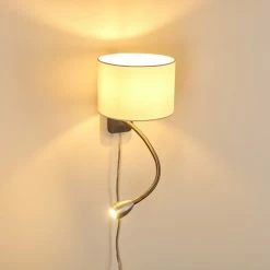 Hofstein Wiby Wandleuchte LED Nickel-Matt, 2-flammig -Wandleuchten Verkaufsgeschäft wiby wandleuchte h3295861 do1 3