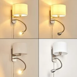 Hofstein Wiby Wandleuchte LED Nickel-Matt, 2-flammig -Wandleuchten Verkaufsgeschäft wiby wandleuchte h3295861 do1 5