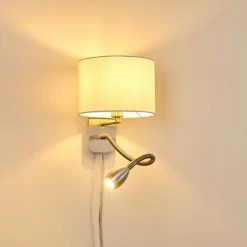 Hofstein Wiby Wandleuchte LED Nickel-Matt, 2-flammig -Wandleuchten Verkaufsgeschäft wiby wandleuchte h3295861 do1 7