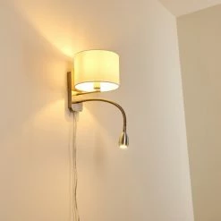 Hofstein Wiby Wandleuchte LED Nickel-Matt, 2-flammig -Wandleuchten Verkaufsgeschäft wiby wandleuchte h3295861 do1 9