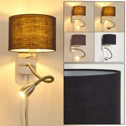 Hofstein Wiby Wandleuchte LED Nickel-Matt, 2-flammig