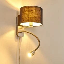 Hofstein Wiby Wandleuchte LED Nickel-Matt, 2-flammig -Wandleuchten Verkaufsgeschäft wiby wandleuchte h3295885 do1 2