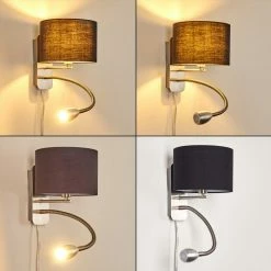 Hofstein Wiby Wandleuchte LED Nickel-Matt, 2-flammig -Wandleuchten Verkaufsgeschäft wiby wandleuchte h3295885 do1 5