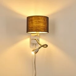 Hofstein Wiby Wandleuchte LED Nickel-Matt, 2-flammig -Wandleuchten Verkaufsgeschäft wiby wandleuchte h3295885 do1 7