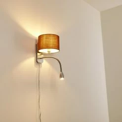 Hofstein Wiby Wandleuchte LED Nickel-Matt, 2-flammig -Wandleuchten Verkaufsgeschäft wiby wandleuchte h3295908 do1 17