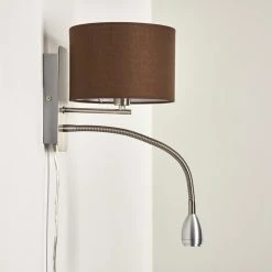 Hofstein Wiby Wandleuchte LED Nickel-Matt, 2-flammig -Wandleuchten Verkaufsgeschäft wiby wandleuchte h3295908 do1 19
