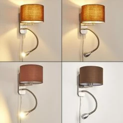 Hofstein Wiby Wandleuchte LED Nickel-Matt, 2-flammig -Wandleuchten Verkaufsgeschäft wiby wandleuchte h3295908 do1 5