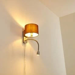 Hofstein Wiby Wandleuchte LED Nickel-Matt, 2-flammig -Wandleuchten Verkaufsgeschäft wiby wandleuchte h3295908 do1 9