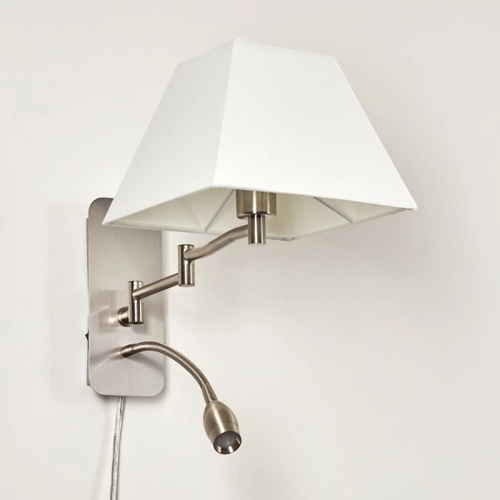 Hofstein Wiby Wandleuchte LED Nickel-Matt, 2-flammig 16 Hofstein Wiby Wandleuchte LED Nickel-Matt, 2-flammig – Bild 16