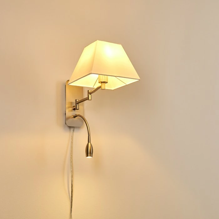 Hofstein Wiby Wandleuchte LED Nickel-Matt, 2-flammig 18 Hofstein Wiby Wandleuchte LED Nickel-Matt, 2-flammig – Bild 18