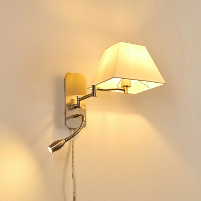 Hofstein Wiby Wandleuchte LED Nickel-Matt, 2-flammig 20 Hofstein Wiby Wandleuchte LED Nickel-Matt, 2-flammig – Bild 20