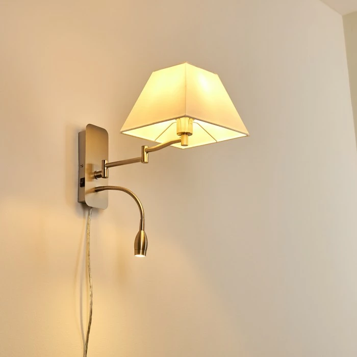 Hofstein Wiby Wandleuchte LED Nickel-Matt, 2-flammig 21 Hofstein Wiby Wandleuchte LED Nickel-Matt, 2-flammig – Bild 21