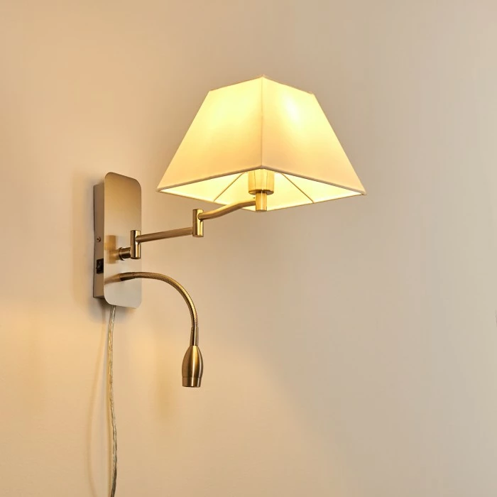 Hofstein Wiby Wandleuchte LED Nickel-Matt, 2-flammig 24 Hofstein Wiby Wandleuchte LED Nickel-Matt, 2-flammig – Bild 24