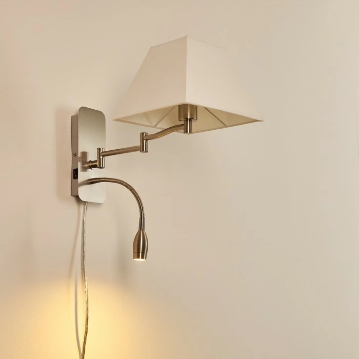 Hofstein Wiby Wandleuchte LED Nickel-Matt, 2-flammig 25 Hofstein Wiby Wandleuchte LED Nickel-Matt, 2-flammig – Bild 25