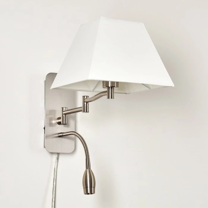 Hofstein Wiby Wandleuchte LED Nickel-Matt, 2-flammig 26 Hofstein Wiby Wandleuchte LED Nickel-Matt, 2-flammig – Bild 26