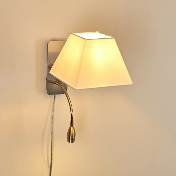 Hofstein Wiby Wandleuchte LED Nickel-Matt, 2-flammig 6 Hofstein Wiby Wandleuchte LED Nickel-Matt, 2-flammig – Bild 6