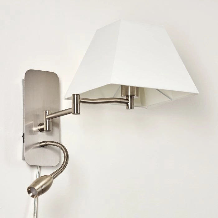 Hofstein Wiby Wandleuchte LED Nickel-Matt, 2-flammig 7 Hofstein Wiby Wandleuchte LED Nickel-Matt, 2-flammig – Bild 7