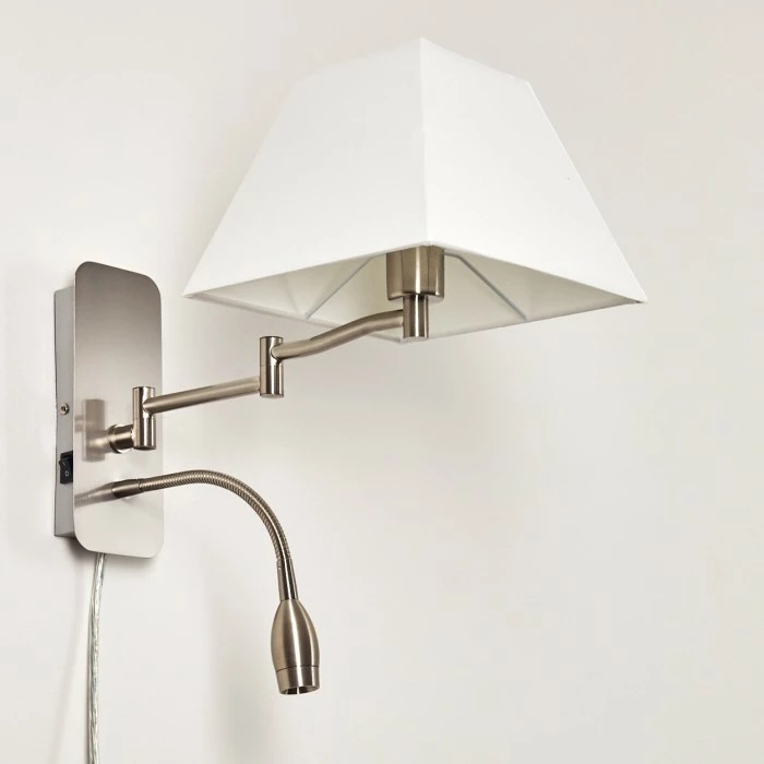 Hofstein Wiby Wandleuchte LED Nickel-Matt, 2-flammig 8 Hofstein Wiby Wandleuchte LED Nickel-Matt, 2-flammig – Bild 8