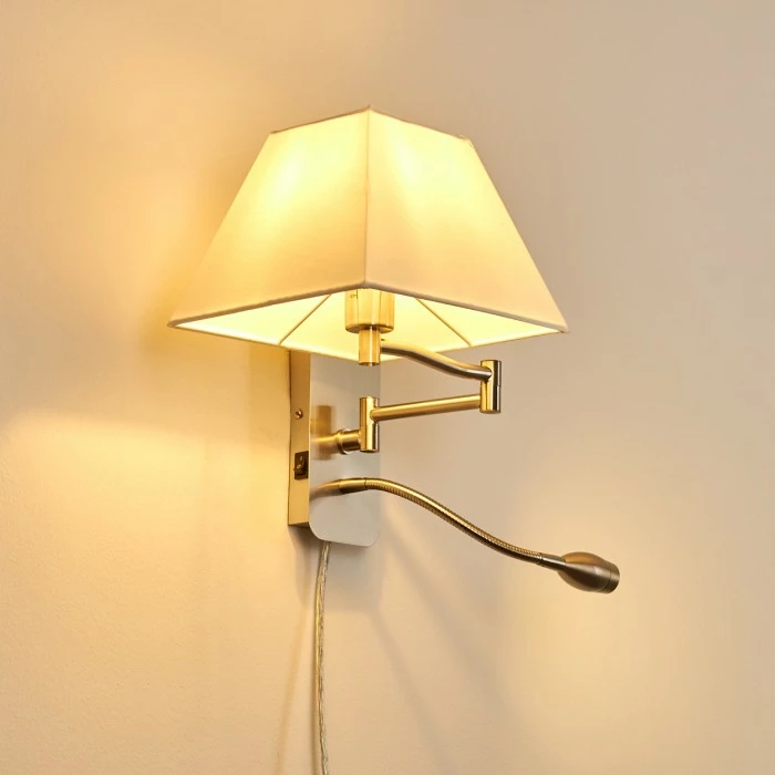 Hofstein Wiby Wandleuchte LED Nickel-Matt, 2-flammig 9 Hofstein Wiby Wandleuchte LED Nickel-Matt, 2-flammig – Bild 9